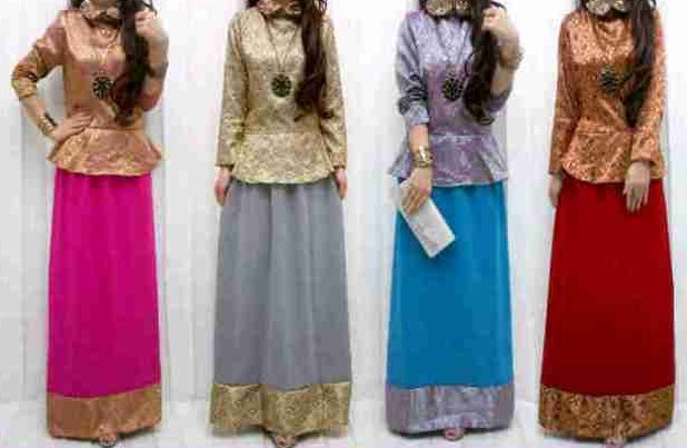 Baju dan Busana Muslim Modern Terbaru 2 - Batik Warna Pink, Biru Toska, Abu-abu, Merah