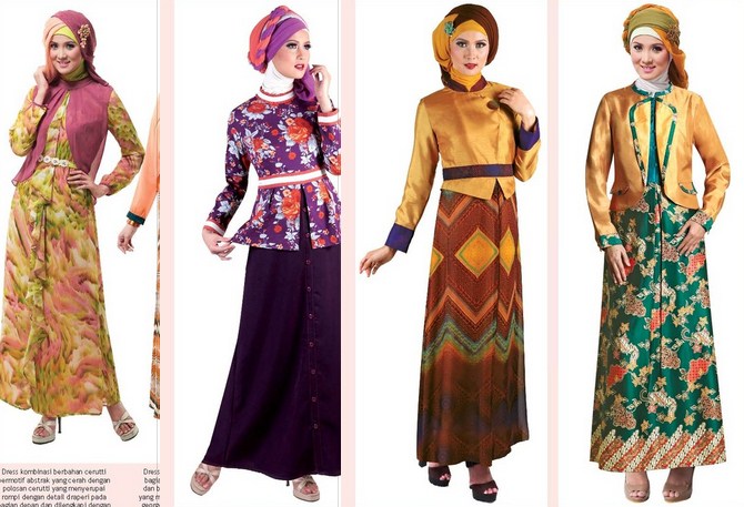 Contoh Model baju Muslim Modern 2015 - 3 Colorful Makin cantik