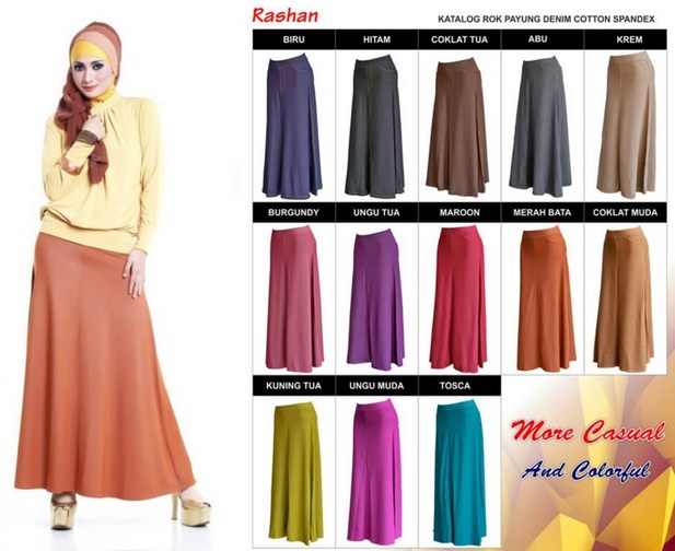 Contoh Model baju Muslim Modern 2015 - 5 Rok Panjang Payung