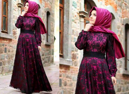 10 Contoh Model Desain Baju Muslim Brokat Terbaru 2018