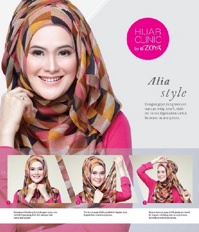Kumpulan Cara Memakai Hijab Zoya untuk Tampil Stylish! 2 - Alia Style